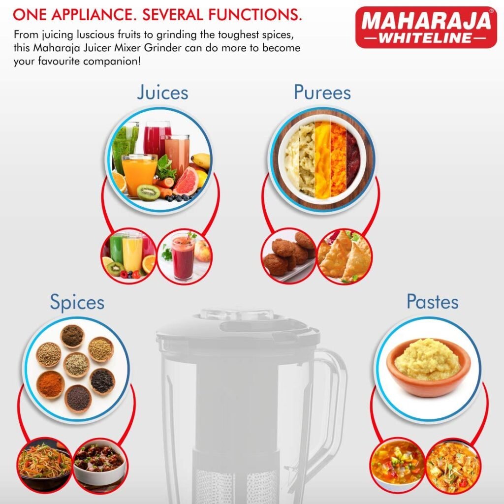 # Discover the Secret to Effortless Cooking with Our Maharaja Whiteline Plastic Odacio Plus 550 Watts Juicer Mixer Grinder Review

### Alternative Title: Discover the Secret to Effortless Cooking with Our Maharaja Whiteline Odacio Plus Juicer Mixer Grinder

---

## Table of Contents
1. [Introduction](#introduction)
2. [Design and Build Quality](#design-and-build-quality)
3. [Performance and Efficiency](#performance-and-efficiency)
4. [Key Features](#key-features)
    - [Juicer Function](#juicer-function)
    - [Mixer Function](#mixer-function)
    - [Grinder Function](#grinder-function)
5. [User Experience](#user-experience)
6. [Ease of Maintenance](#ease-of-maintenance)
7. [Conclusion](#conclusion)

---

## Introduction

In today's fast-paced world, everyone seeks ways to simplify daily tasks, especially when it comes to cooking. Discover the secret to effortless cooking with our Maharaja Whiteline Plastic Odacio Plus 550 Watts Juicer Mixer Grinder review. This innovative kitchen appliance is designed to save you time and effort, making cooking a delightful experience.

## Design and Build Quality

The Maharaja Whiteline Plastic Odacio Plus stands out with its sleek design and robust build quality. Made from high-grade plastic, this juicer mixer grinder is both lightweight and durable. Its compact design ensures that it fits perfectly on your kitchen counter, without occupying too much space.

**Key Design Features:**
- **High-Grade Plastic Construction:** Durable and lightweight, ensuring longevity.
- **Compact Design:** Easily fits on any kitchen counter.
- **Elegant Aesthetics:** Contemporary styling that adds a touch of sophistication to your kitchen.

## Performance and Efficiency

When it comes to performance, the Maharaja Whiteline Odacio Plus does not disappoint. Equipped with a powerful 550 Watts motor, this appliance seamlessly handles a variety of tasks, from juicing to grinding.

**Performance Highlights:**
- **550 Watts Motor:** Provides powerful and efficient operation.
- **Versatile Functions:** Handles juicing, mixing, and grinding with ease.
- **Safety Mechanisms:** Features overload protection to prevent damage.

## Key Features

### Juicer Function

The juicer function of the Maharaja Whiteline Odacio Plus is designed to extract maximum juice with minimal effort. Whether it's citrus fruits, vegetables, or leafy greens, this juicer can handle it all.

**Juicer Features:**
- **High-Quality Extractor:** Ensures maximum juice extraction.
- **Anti-Drip Mechanism:** Prevents spillage and keeps your kitchen clean.
- **Easy-to-Clean:** Disassembles easily for thorough cleaning.

### Mixer Function

Mixing ingredients for your favorite recipes has never been easier. The mixer function of the Maharaja Whiteline Odacio Plus blends ingredients to a smooth consistency, perfect for sauces, dips, and more.

**Mixer Features:**
- **Multiple Speed Settings:** Choose the right speed for different ingredients.
- **Stainless Steel Blades:** Durable and efficient for a variety of mixing tasks.
- **Spacious Jar:** Large capacity to handle more ingredients in one go.

### Grinder Function

Grinding spices, grains, and other ingredients is a breeze with this appliance. The grinder function ensures fine and consistent results every time.

**Grinder Features:**
- **Sturdy Motor:** Handles tough ingredients with ease.
- **Precision Grinding:** Ensures consistent and fine results.
- **Safety Lid Lock:** Prevents accidents during operation.

## User Experience

User experience is a critical factor when choosing a kitchen appliance. The Maharaja Whiteline Odacio Plus has received rave reviews for its user-friendly design and efficient performance.

**User Experience Highlights:**
- **Ease of Use:** Simple controls and ergonomic handles make it easy to operate.
- **Quick Assembly:** Parts fit together effortlessly for quick setup.
- **Quiet Operation:** The motor operates quietly, ensuring a peaceful cooking experience.

## Ease of Maintenance

Maintaining kitchen appliances can often be a chore, but not with the Maharaja Whiteline Odacio Plus. Its design ensures that cleaning and maintenance are straightforward and hassle-free.

**Maintenance Tips:**
- **Dishwasher-Safe Parts:** Many components are safe to clean in the dishwasher.
- **Simple Disassembly:** Easily take apart for a thorough cleaning.
- **Regular Maintenance:** Keep the motor and blades in top condition with routine checks.

## Conclusion

Discover the secret to effortless cooking with the Maharaja Whiteline Plastic Odacio Plus 550 Watts Juicer Mixer Grinder. With its powerful motor, versatile functions, and user-friendly design, this appliance is a must-have for any kitchen. Make your cooking experience more enjoyable and efficient with the Maharaja Whiteline Odacio Plus. 

---

**Engage with Us:** Have you tried the Maharaja Whiteline Odacio Plus? Share your experiences with us in the comments below or visit our [Facebook page](#) for more tips and tricks on effortless cooking!